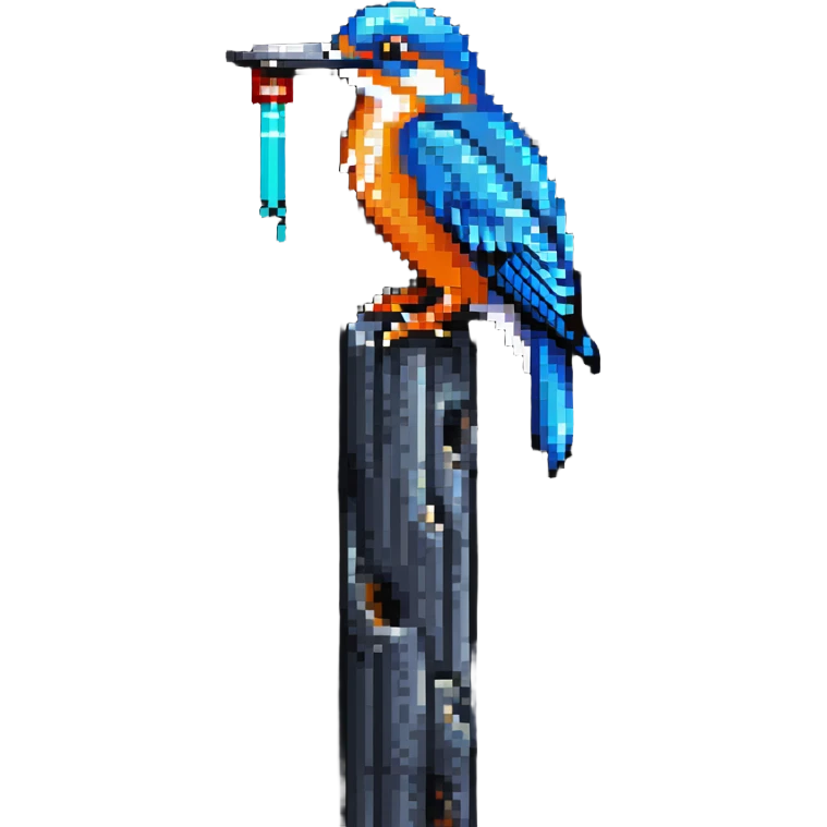kingfisher bird on a tall tower emoji