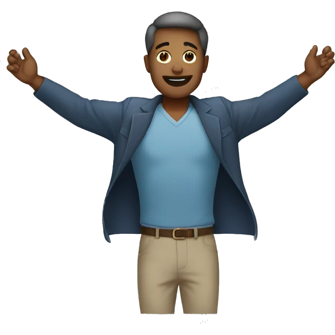 Full body man raising both arms emoji