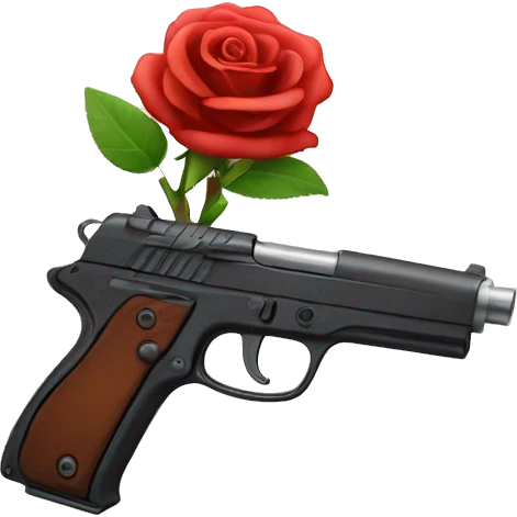 gun with tiny built in rose emoji