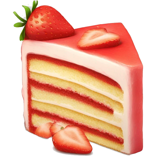 slice of strawberry cake emoji