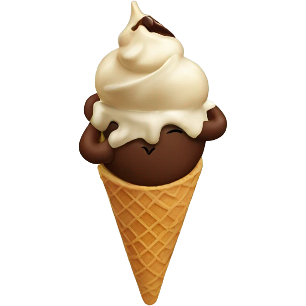 Diddy licking a chocolate ice cream emoji