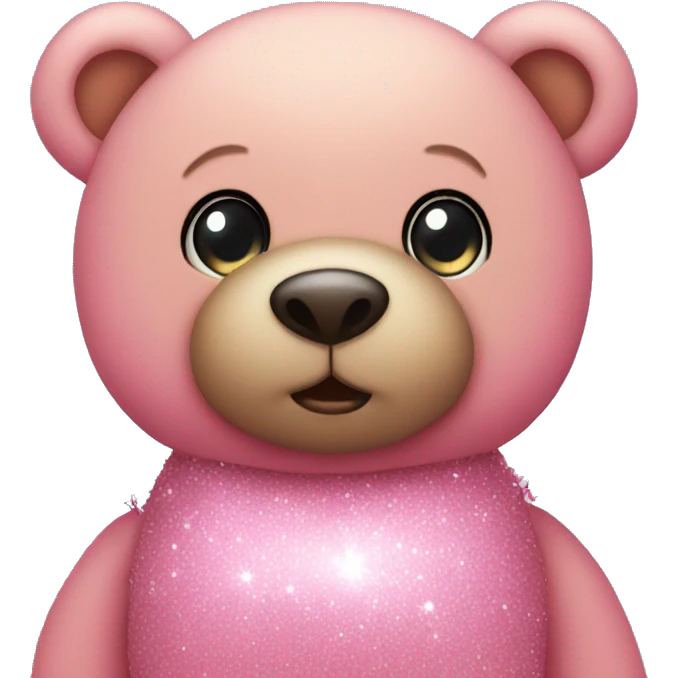 Pink teddy bear with sparkly eyes  emoji