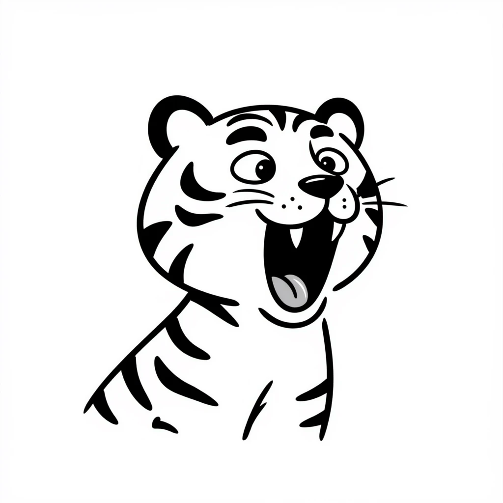 white tiger roaring emoji