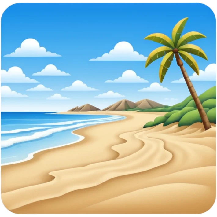 playa paisaje sin que sea un cuadro y que el cielo azul y la arena esten recortada emoji