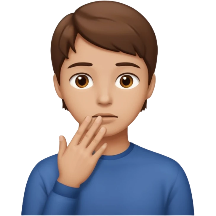 Persona indecisa tocándose la barbilla. emoji