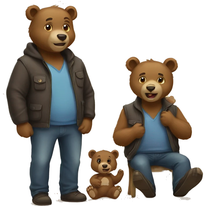 Papa Bear and baby bear  emoji