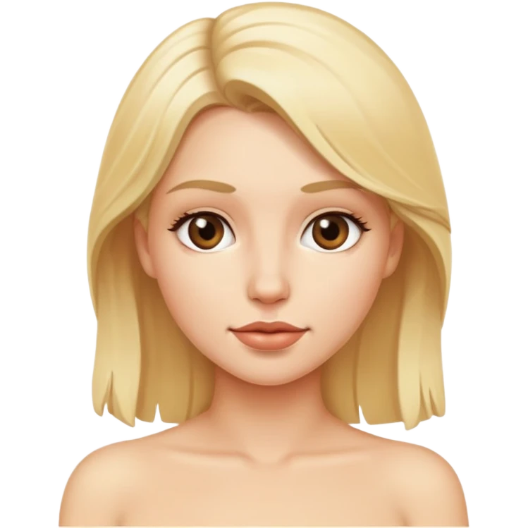 Сгенерируй красивую обнаженнцю блондинку emoji