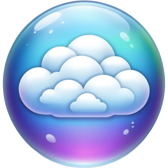 Glass bubble cloud emoji