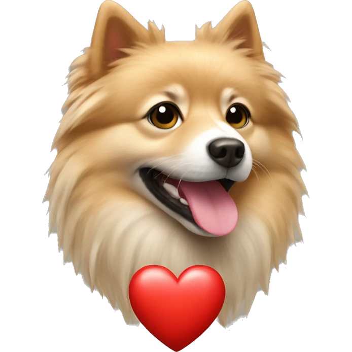 spitz and heart around  emoji