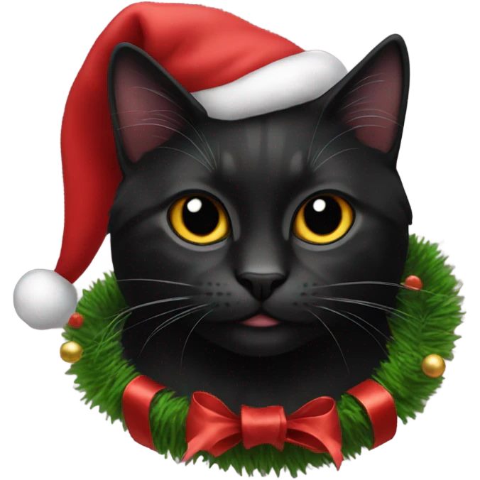 Black Christmas cat emoji