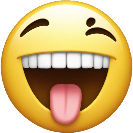Winky face licking it’s top teeth emoji