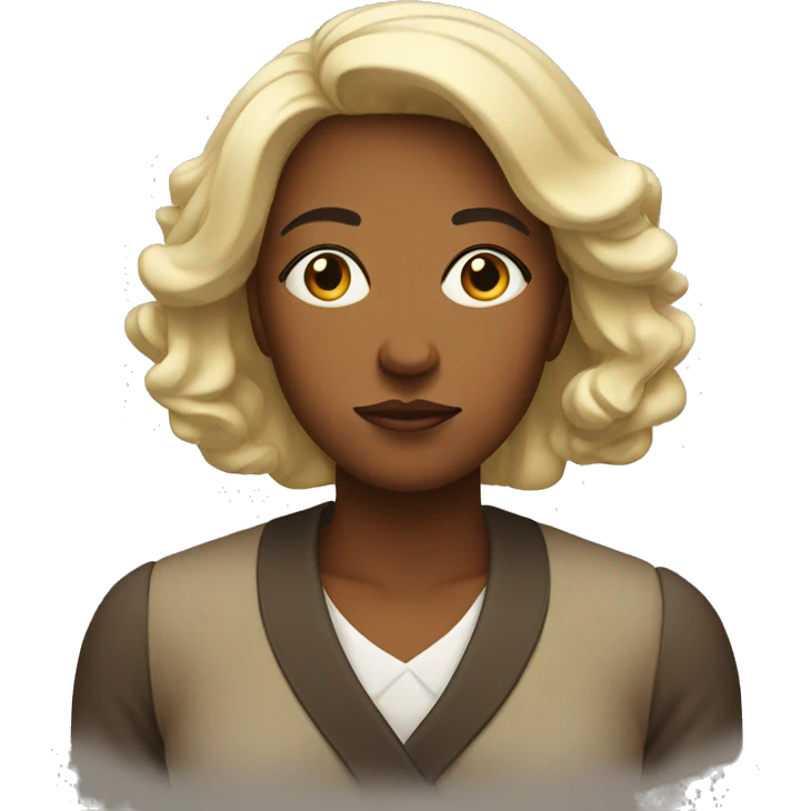Serious lady reflecting on her life emoji