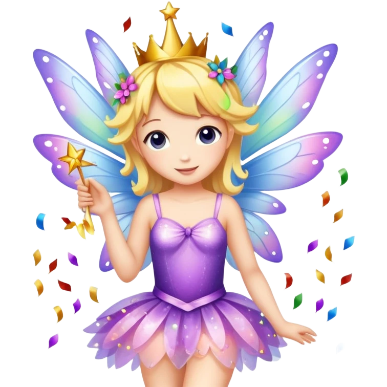 Beautiful Birthday Confetti fairy emoji