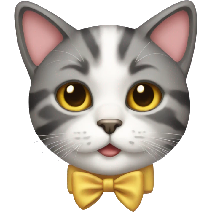 cat wearing a bow emoji
