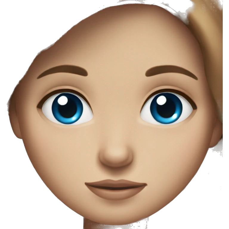 Girl with brown long hair, and blue eyes ( pretty) emoji
