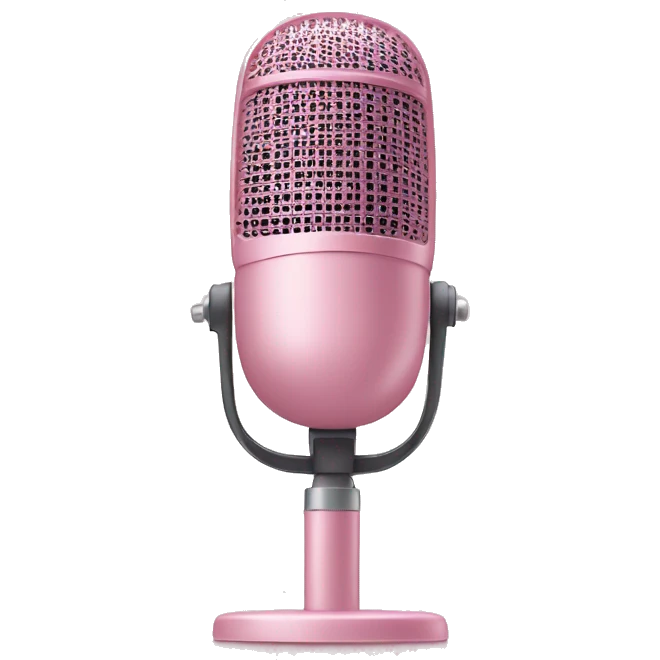 pastel pink computer microphone  emoji