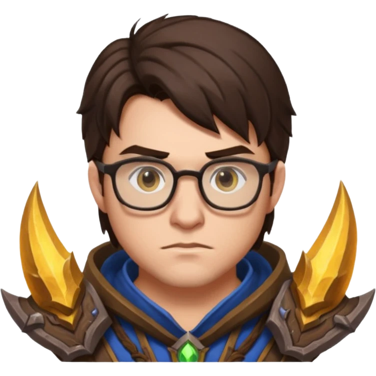 generate me a brunette man with glasses playing wow emoji