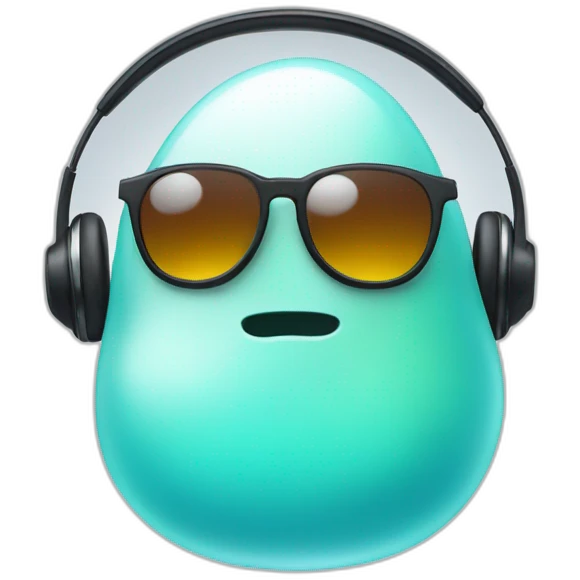 chill blob with sunglasses and white earphones emoji