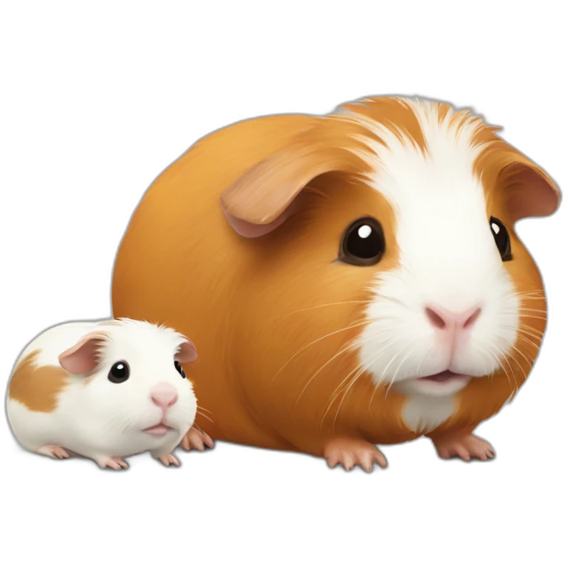 Guinea pig Accompanied by baby guinea pig emoji