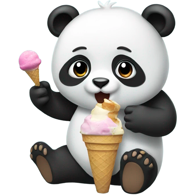 Panda eating ice cream emoji