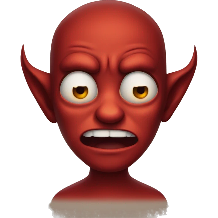 Devil with crying face emoji
