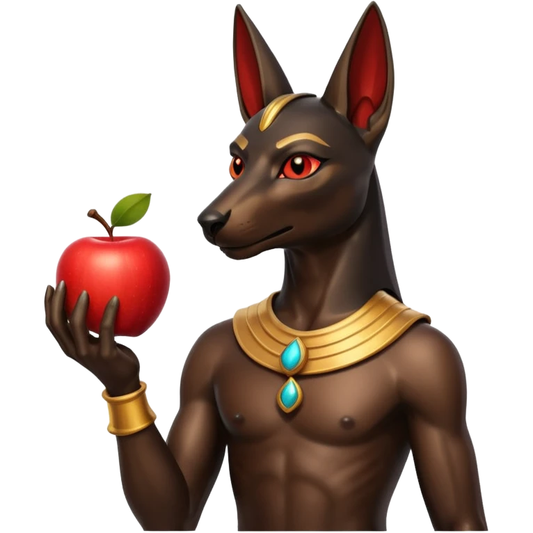 anubis god with an apple emoji