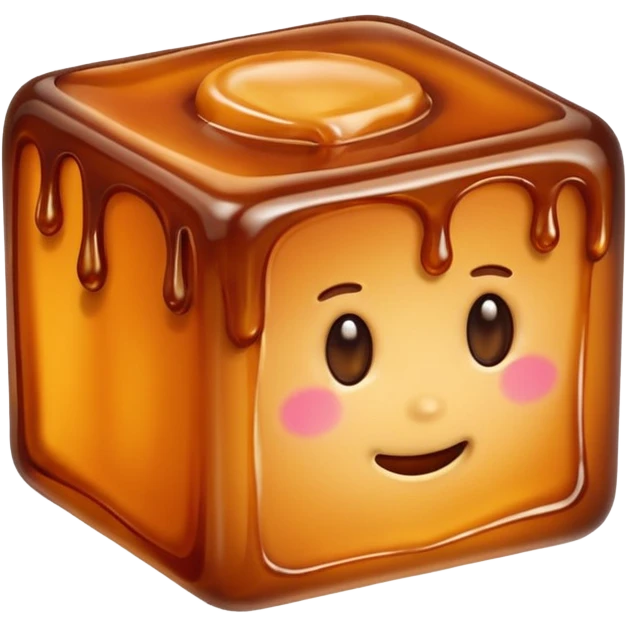 melting caramel cube emoji