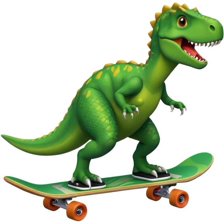 Dinosaur on a skateboard emoji