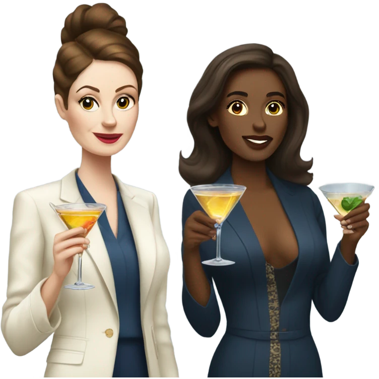 rich white women friends sipping martinis brunettes emoji