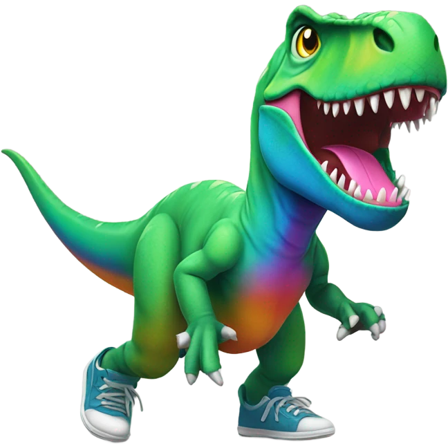 T Rex with shoes emoji