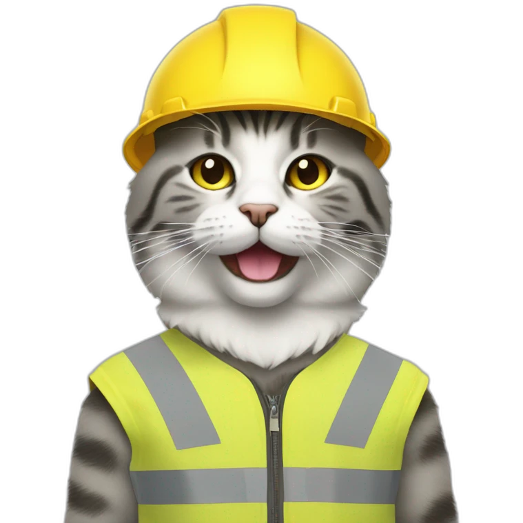 glay-cat in yellow construction helmet emoji