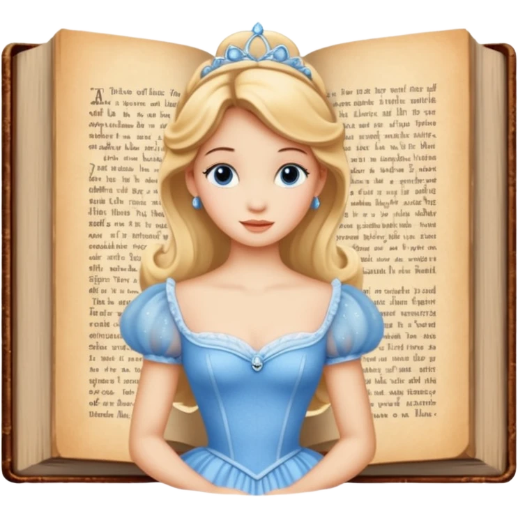 Cinderella in old book story emoji