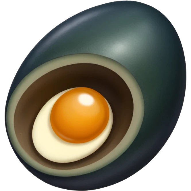 century egg emoji, just the egg no insides, just the black egg right side up like any other egg emoji emoji