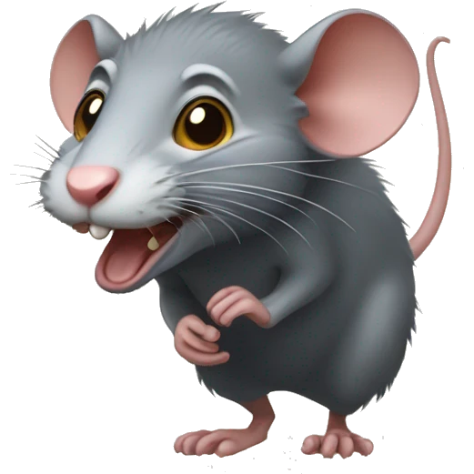 Cunning rat with face expression  emoji