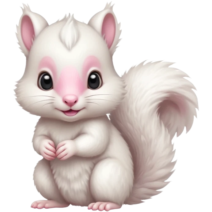 a white baby squirrel  emoji