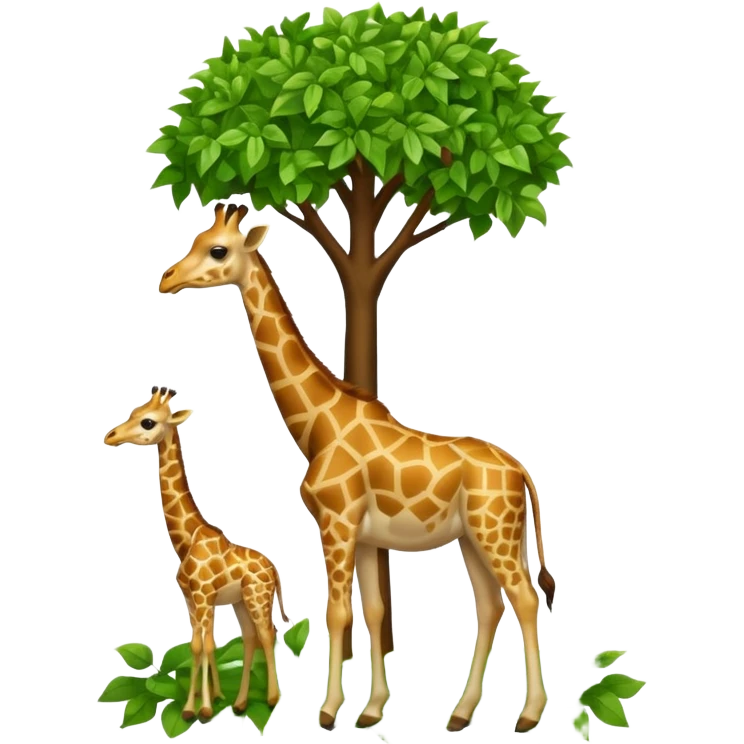 giraffe eating leaves from a tree emoji