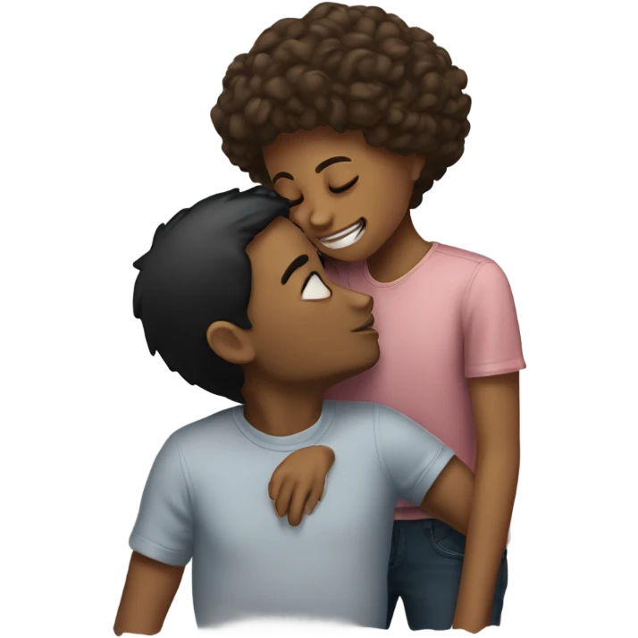 A boy kissing girl emoji