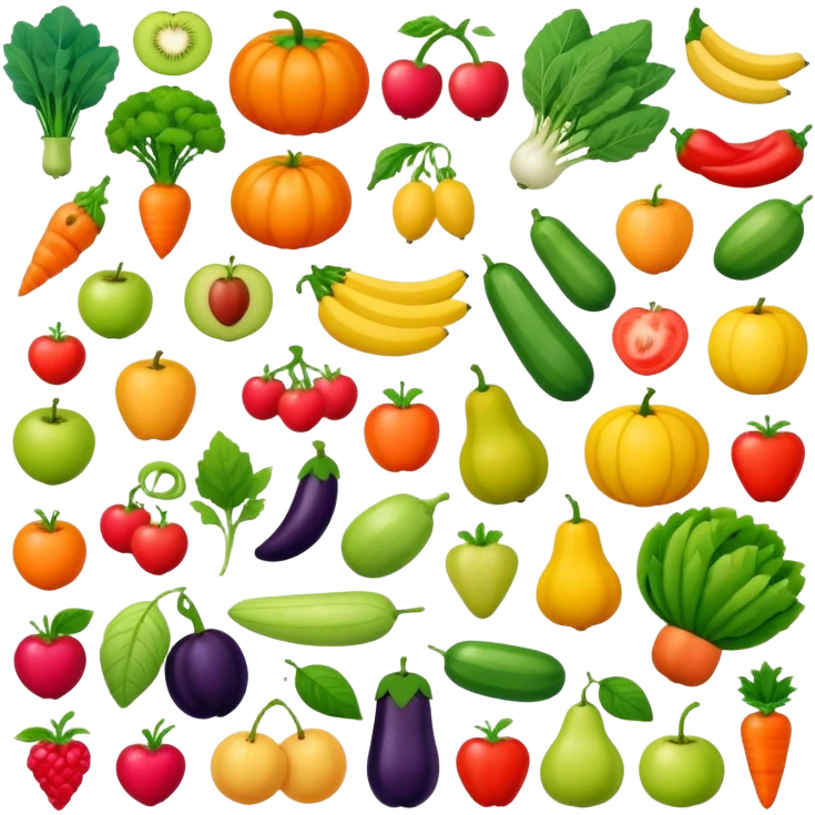 fresh organic fruits and vegetables emoji