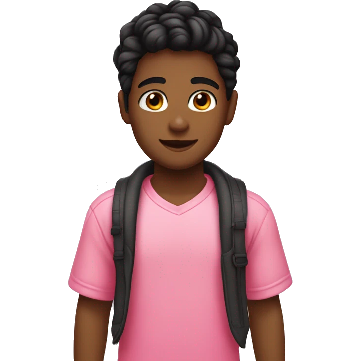 a boy with girl hair : black hair and the tips of the hair MUST BE pink. a pink-to-red  emoji