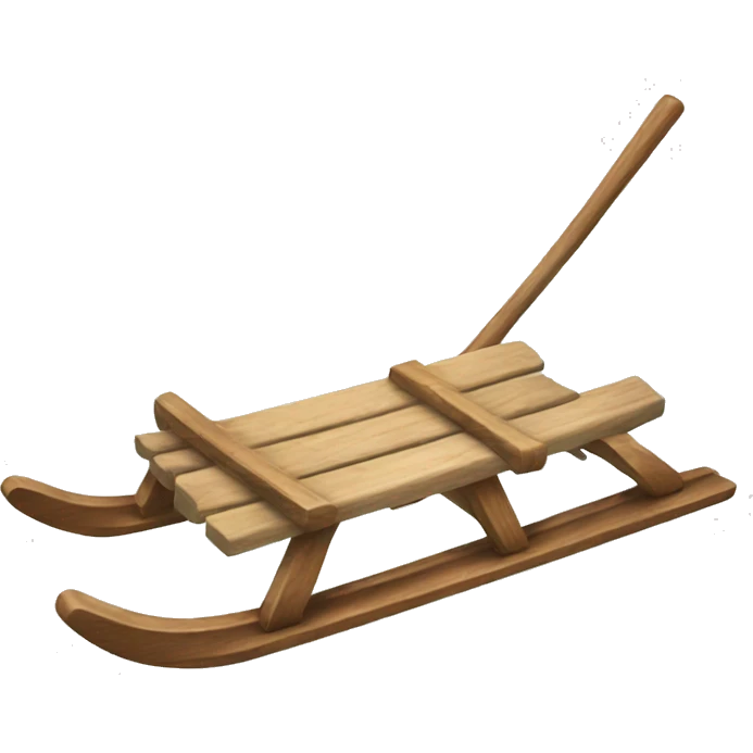 Realistic wooden sled emoji