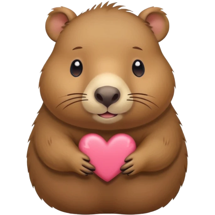 Capibara con un corazón kawaii emoji