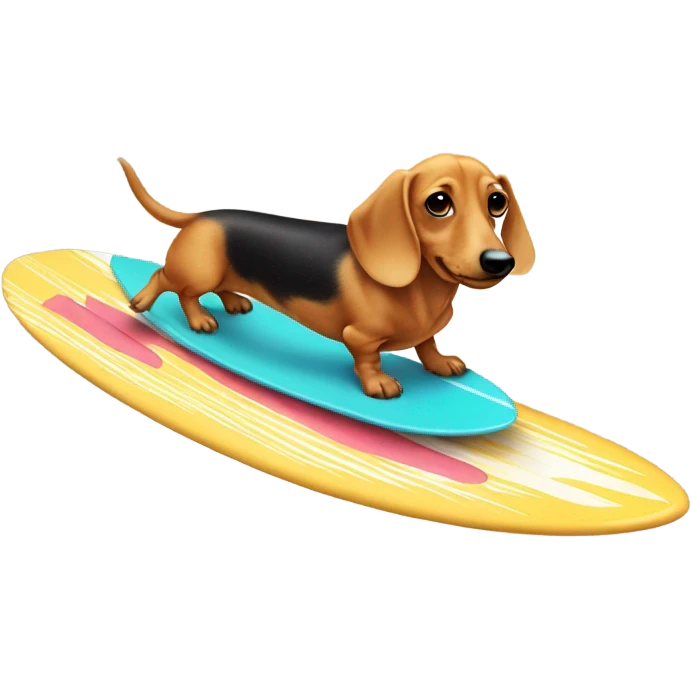 blond haired weenie dog surfing  emoji