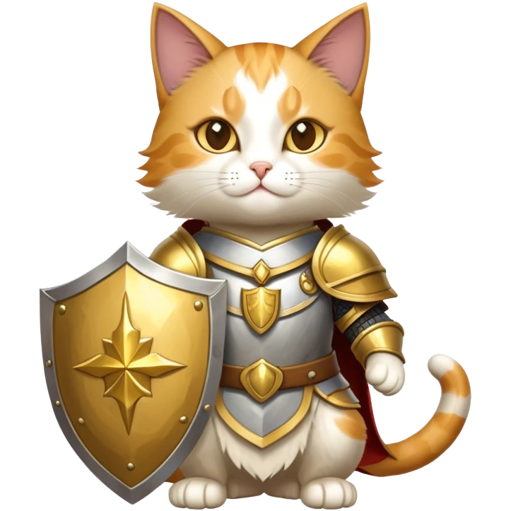 heroic paladin cat with golden holy shield emoji
