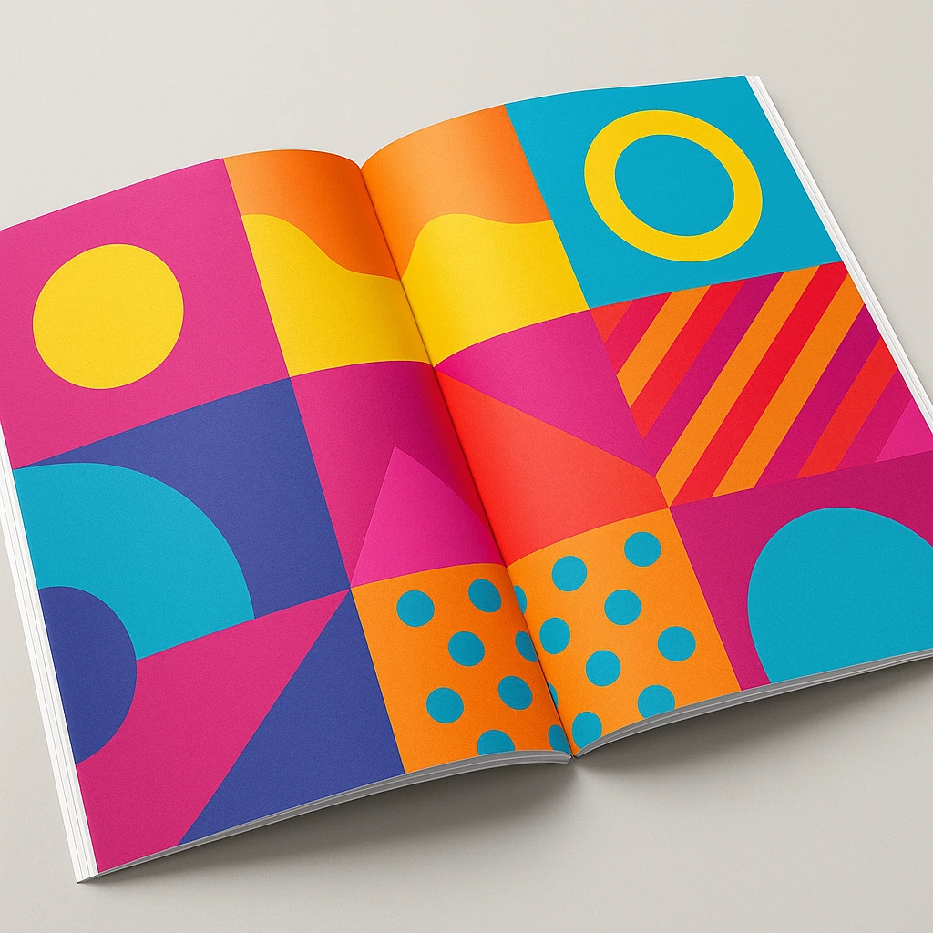 open magazine with colorful pages emoji