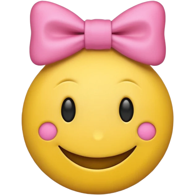 Aesthetic smiley ￼ face ￼ wearing a bow ￼ emoji