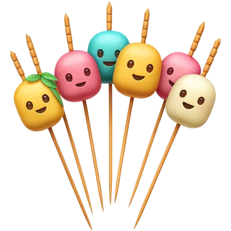Cinematic Realistic Dango Dessert Emoji, showcasing colorful rice dumplings on skewers rendered with lifelike textures and soft, inviting lighting. emoji
