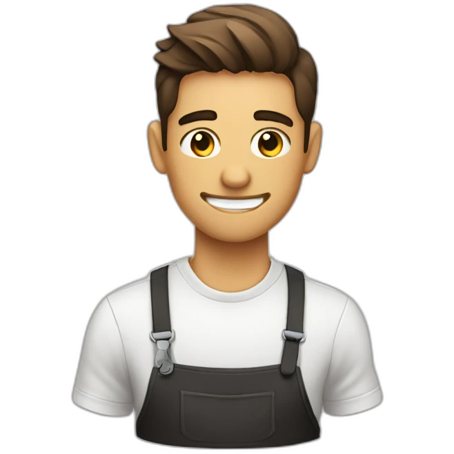 the barista is tired, but everything is smooth, he smiles and continues to work. emoji