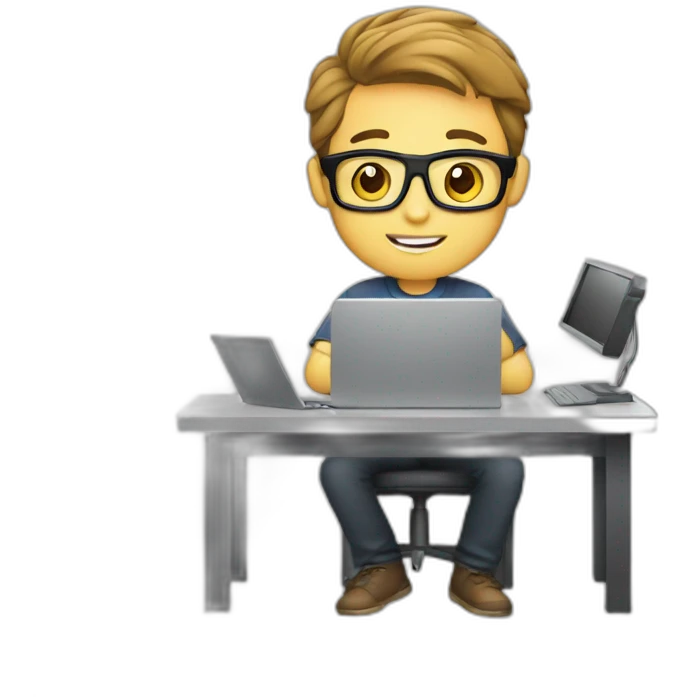 Video editor  Boy working in computer  emoji