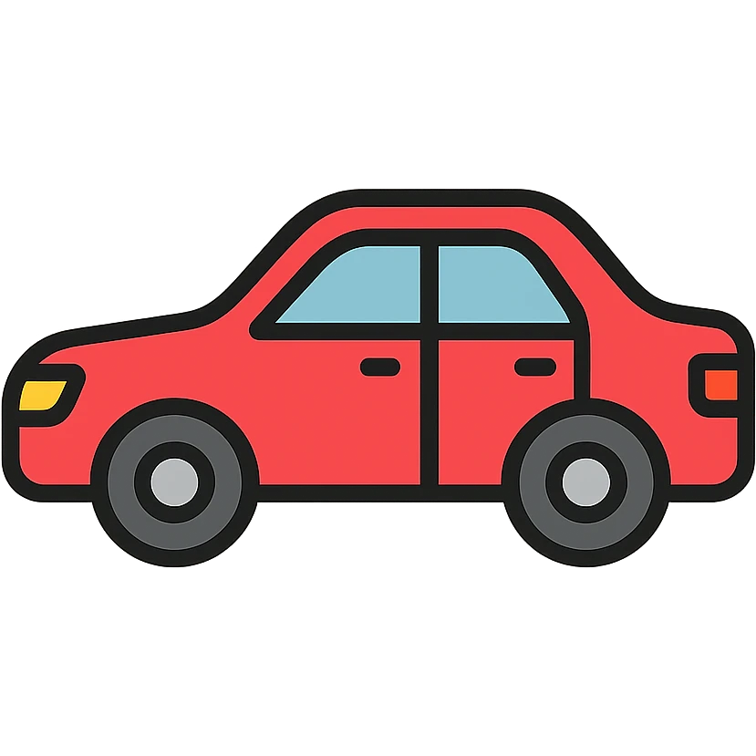 car, side view, color icon style emoji