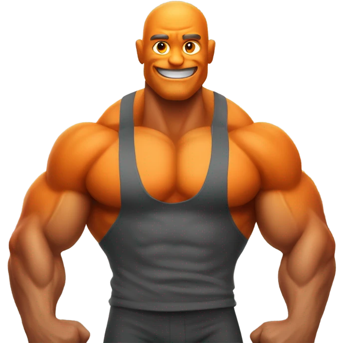Very muscular orange fruit man emoji
